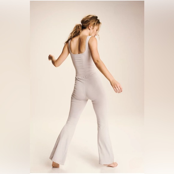 Free People Good Karma Flared Onesie in Ice Grey - Picture 5 of 5